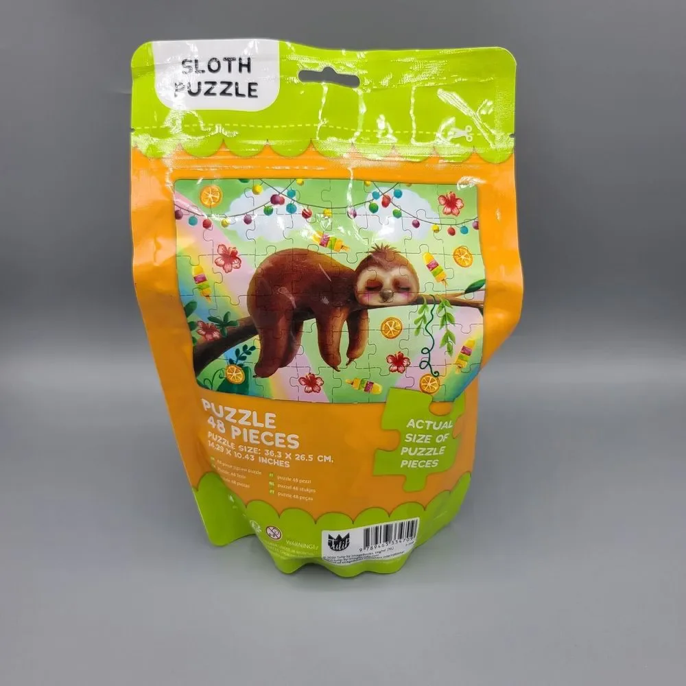 Sloth Puzzle 48 Pieces Resealable Bag Unopened Bag
